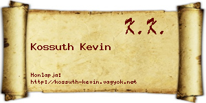 Kossuth Kevin névjegykártya